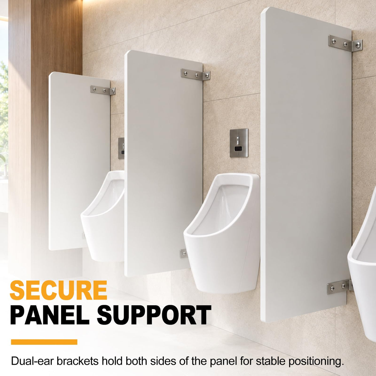 4 Pack Urinal Screen Brackets for 1 Inch Partition Panels