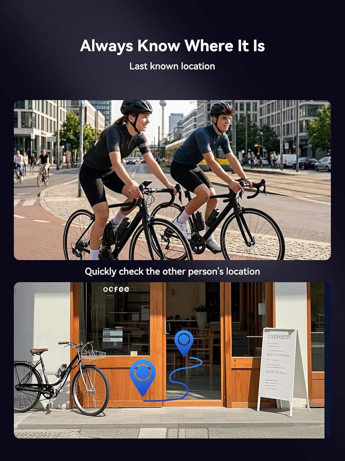 Bike Water Bottle Cage with Built-in Item Finder, Works with Find My App, Hidden Anti-Loss Bicycle Finder, No Extra