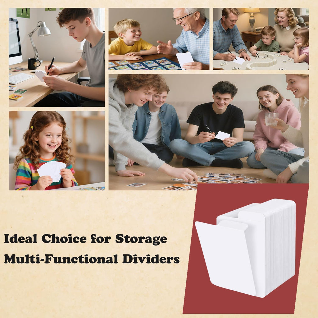 200PCS Sports Trading Card Dividers Vertical for Card Box | White Paper Cards Divider for Standard MTG/TCG/PKMN/Game