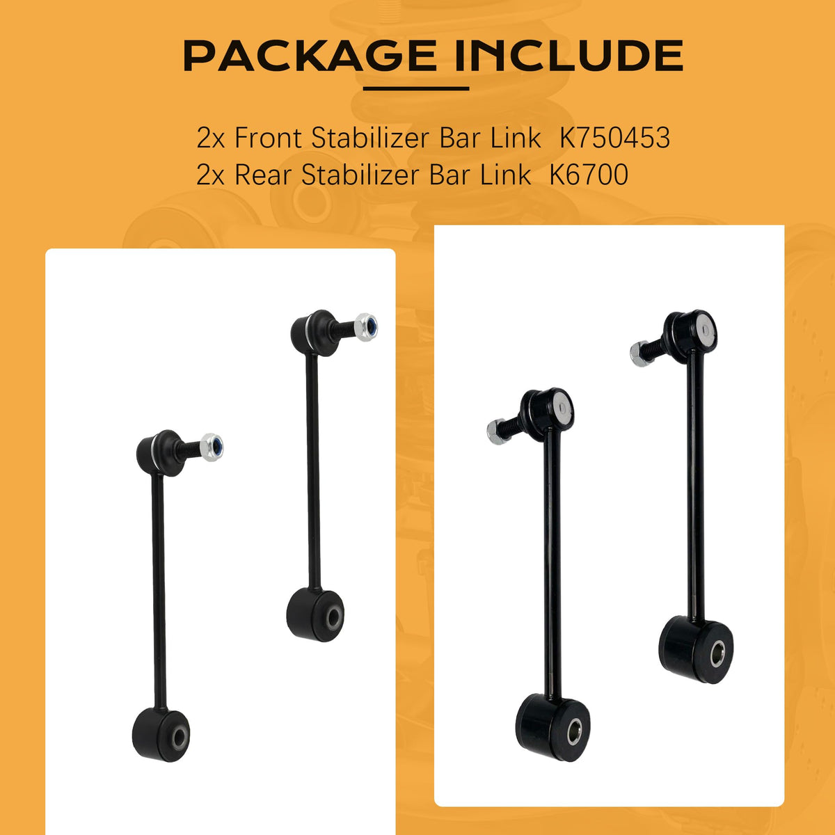 CarPulse 4Pcs Front Rear Stabilizer Sway Bar End Links # K750453 K6700