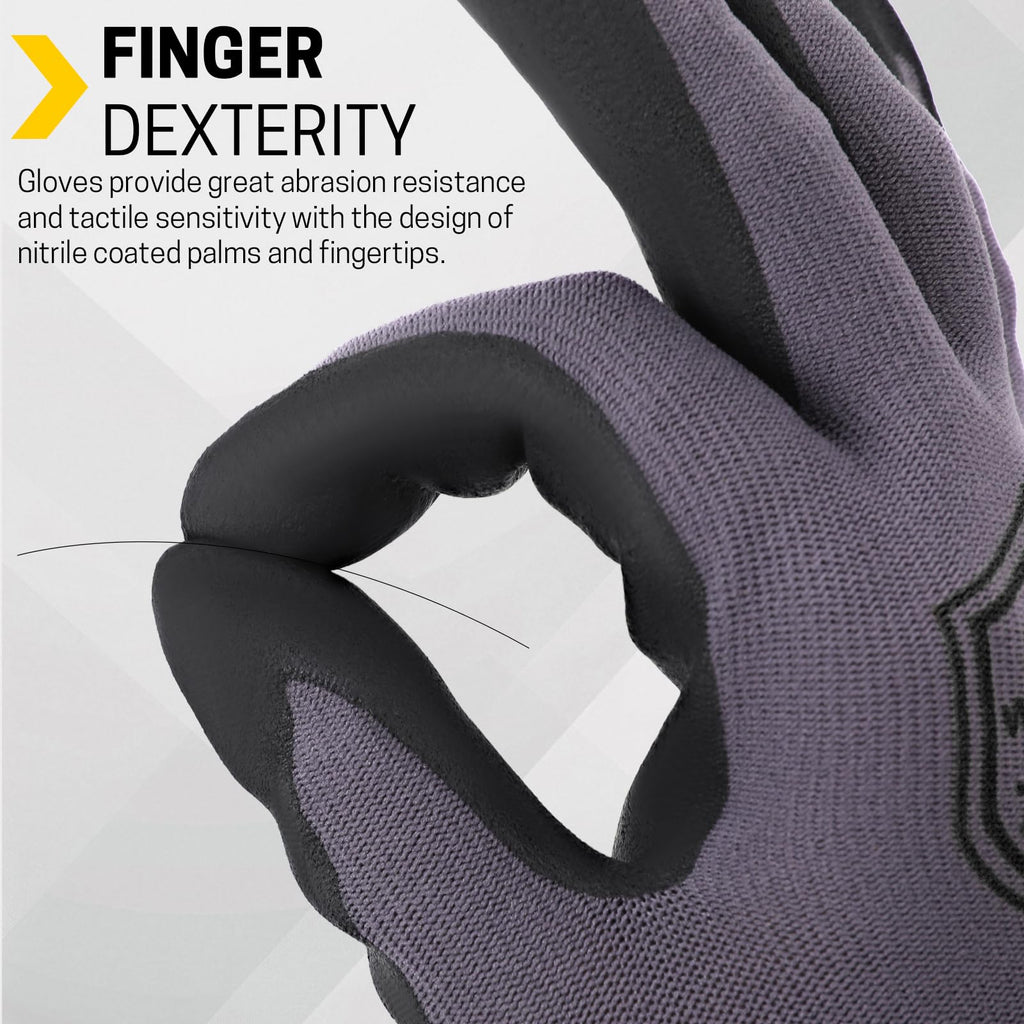 Safety Work Gloves,16Pairs Nitrile Micro Foam Coated,Seamless Knit,L