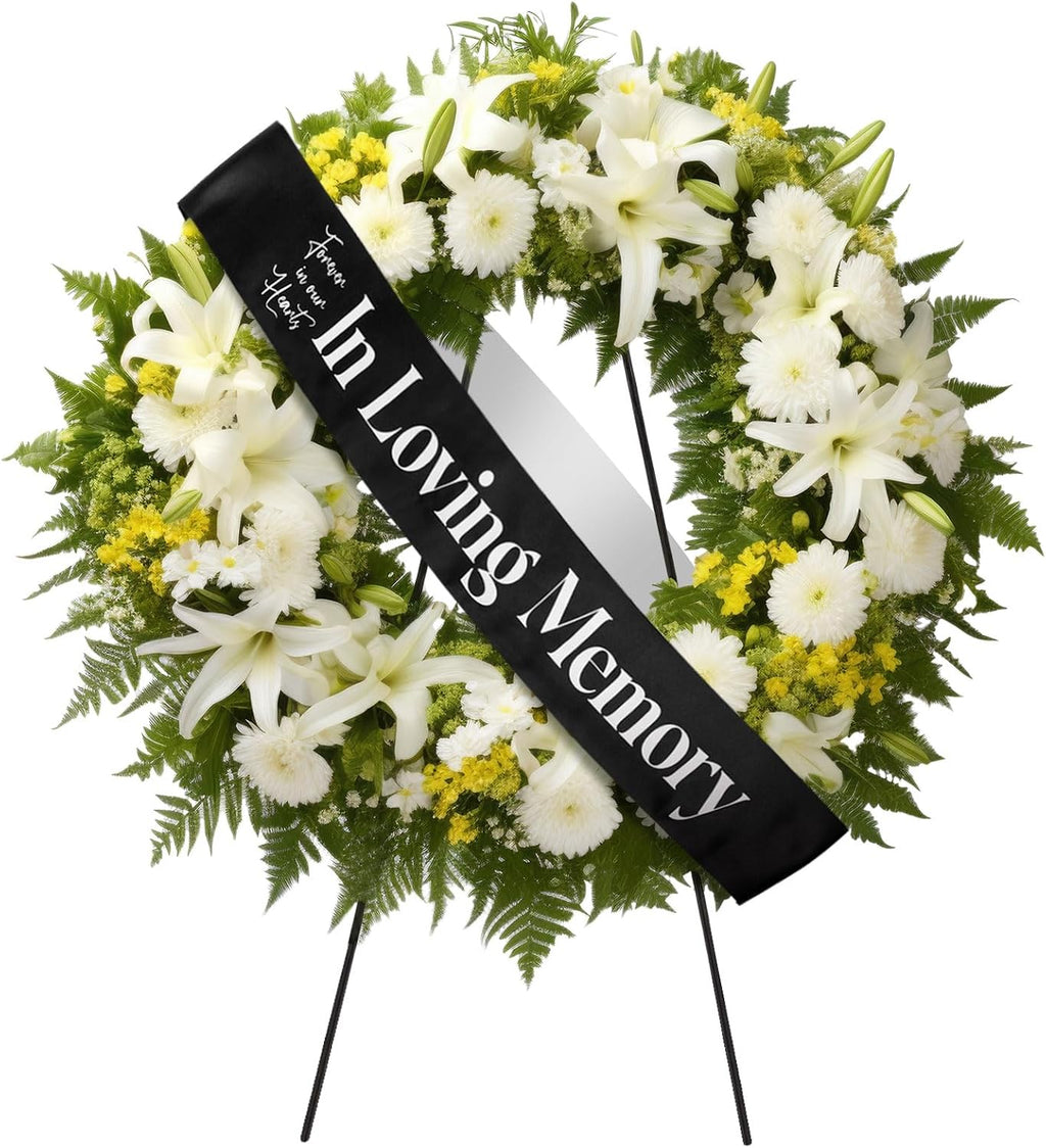 Funeral Sash Memorial Wreath Sash Funeral Ribbon Celebration of Life Ribbon for Casket or Wreath Flowers Memorial