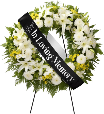 Funeral Sash Memorial Wreath Sash Funeral Ribbon Celebration of Life Ribbon for Casket or Wreath Flowers Memorial