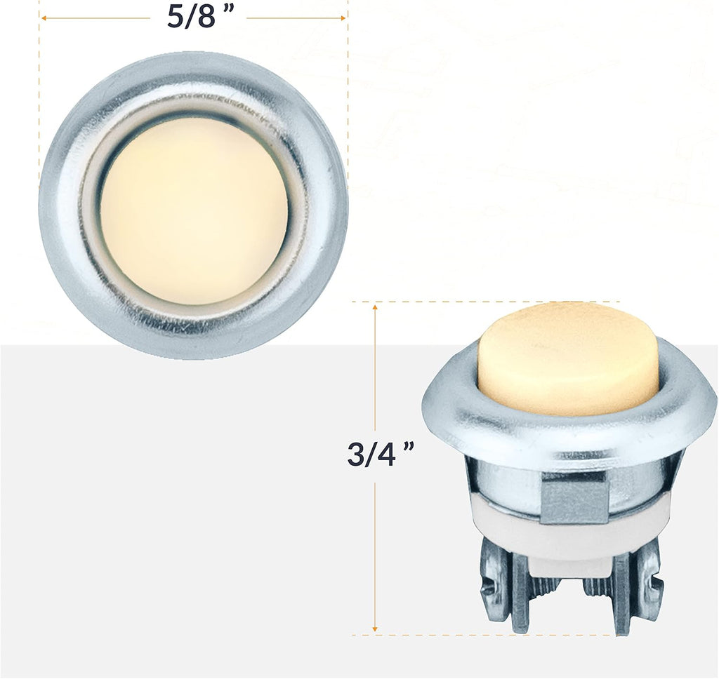 FMBSL Lighted Flush Mount Door Chime Doorbell Button, 1-Pack, Silver