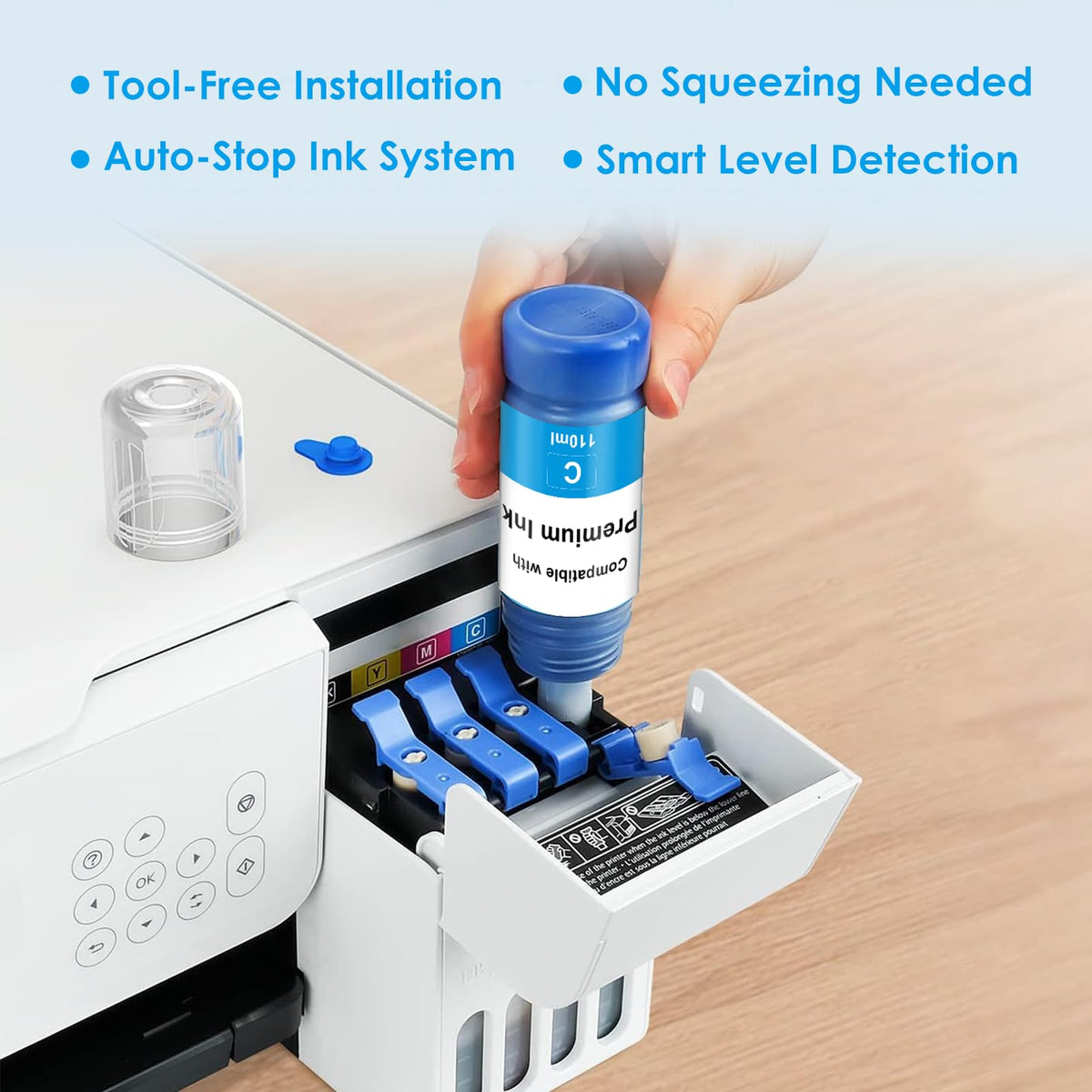 Replacement for EPSON 522 High Capacity Ink Refill Bottles