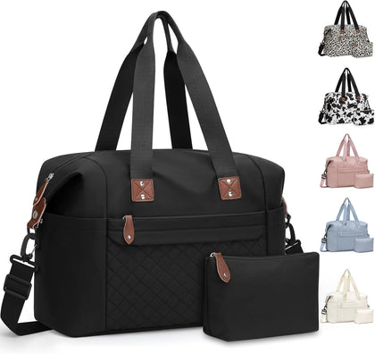 Travel Duffle Bag, Waterproof Weekender Overnight Hospital Bags for Women Men with Toiletry Bag Lightweight Carry on