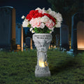 Solar Cemetery Vase for Grave, Praying Angel Garden Stake Sculpture