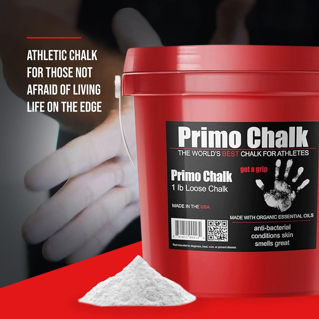 Resealable Bucket: Loose Chalk for Weightlifting, Rock Climbing, & Gymnastics, Made in The USA, Chalk Ball Refill for