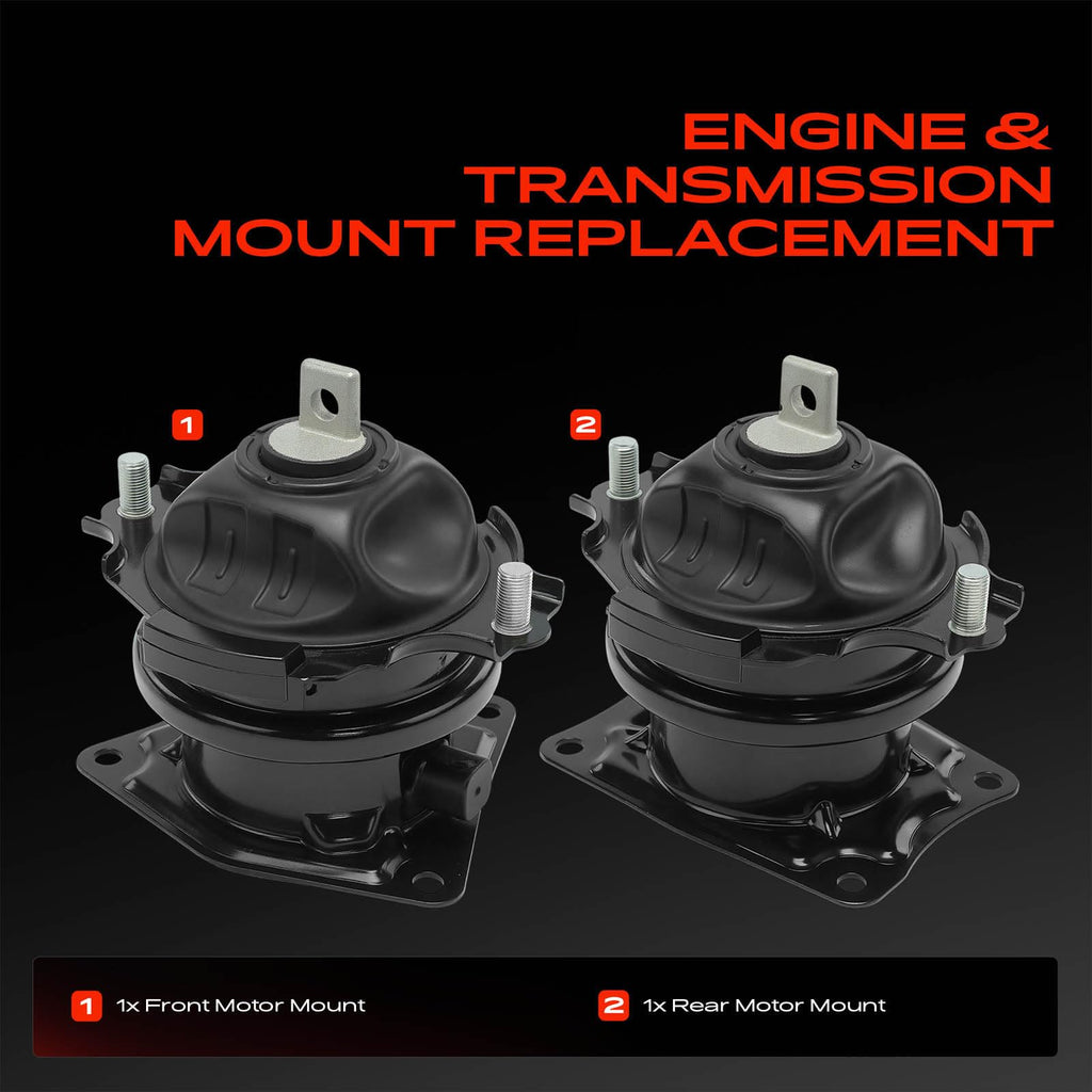 A-Premium Set of 2 Engine Motor Mount Kit Compatible with Honda