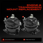 A-Premium Set of 2 Engine Motor Mount Kit Compatible with Honda