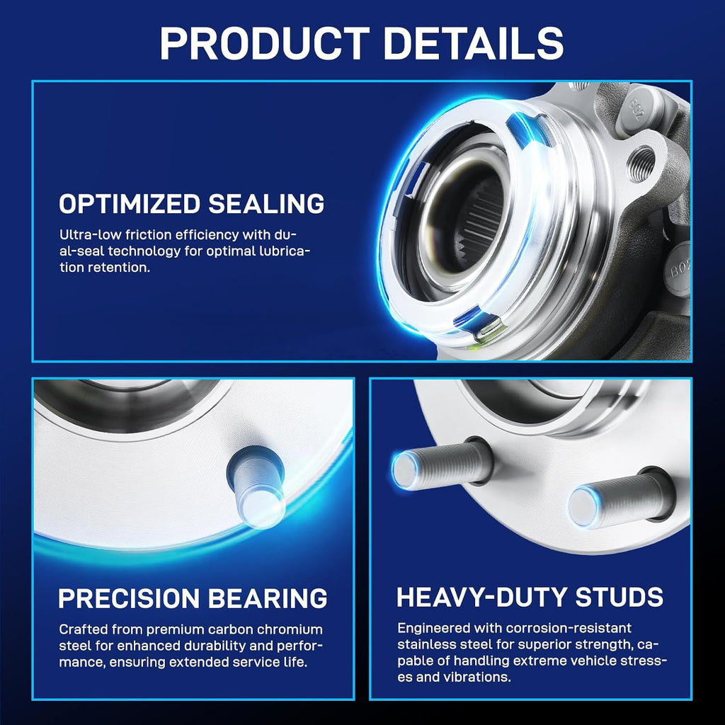 Front Wheel Bearing for Nissan Altima 07-18 Murano 09-18 W/ABS 5-Lug, 2 Pcs