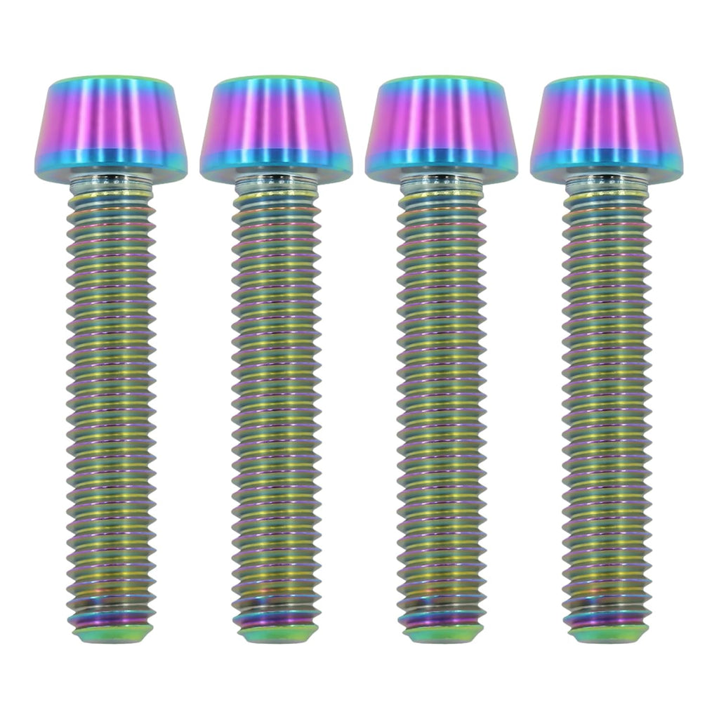 M6X30 Titanium Bolts with Tapered Head, 4PCS, Colorful
