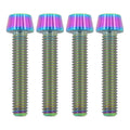 M6X30 Titanium Bolts with Tapered Head, 4PCS, Colorful