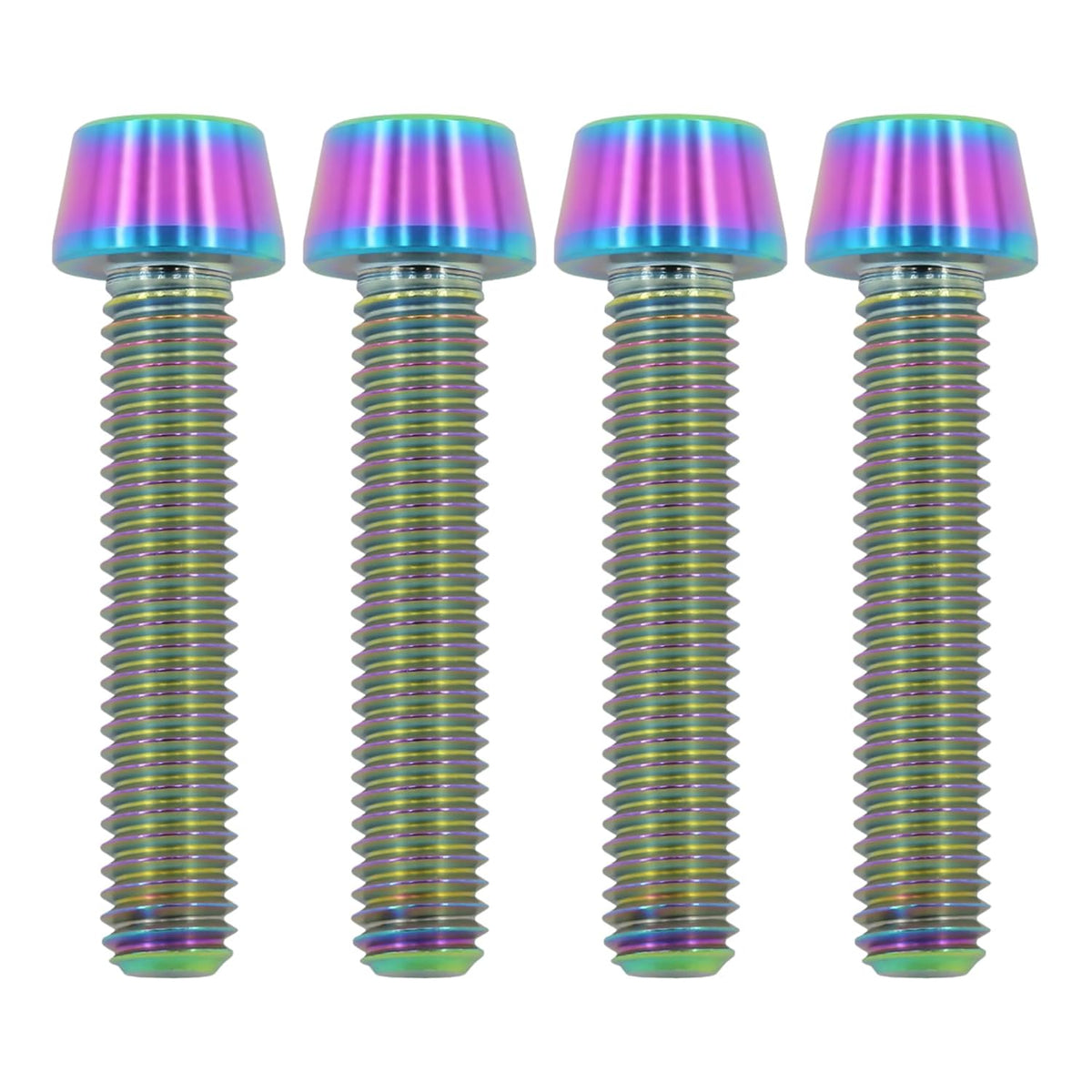 M6X30 Titanium Bolts with Tapered Head, 4PCS, Colorful