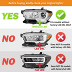 Headlights Assembly with Bulbs for 2016-2023 Toyota Tacoma