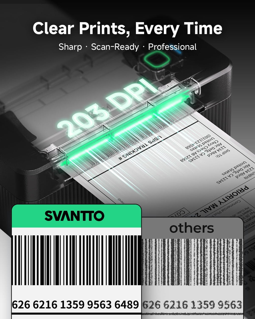 Thermal Label Printer, 4x6 Shipping Label Printer Bluetooth Wireless Label Printer for Small Business Compatible with