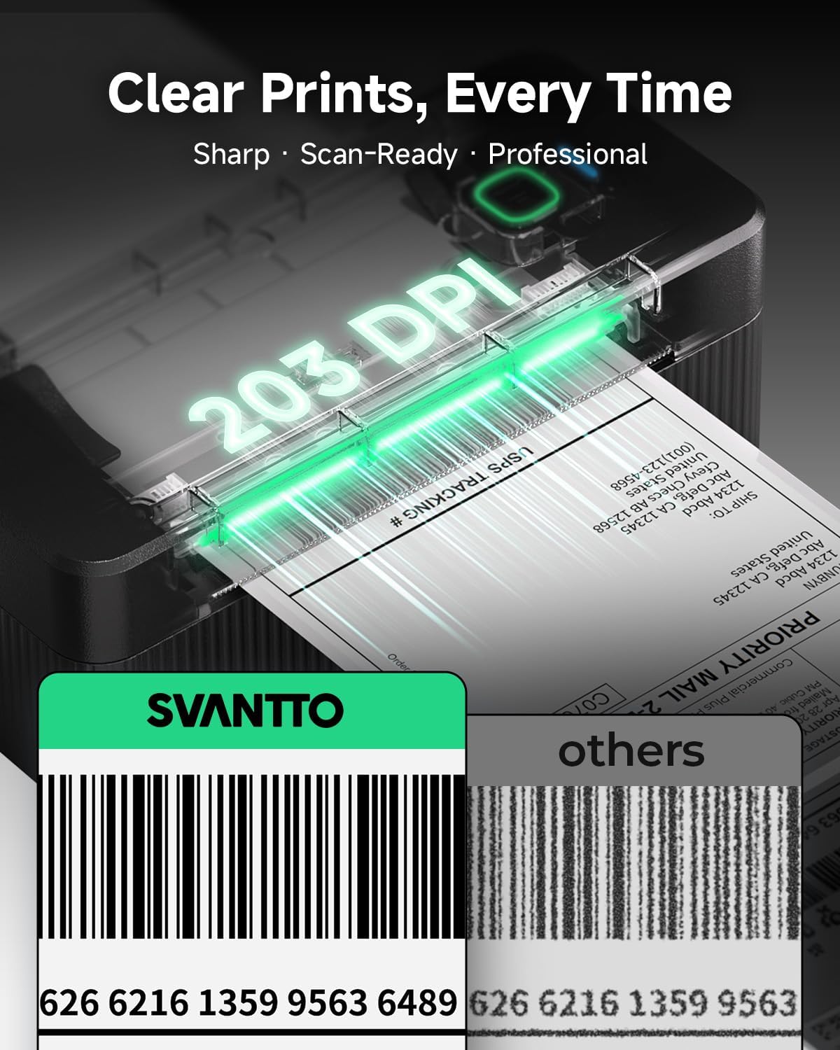 Thermal Label Printer, 4x6 Shipping Label Printer Bluetooth Wireless Label Printer for Small Business Compatible with