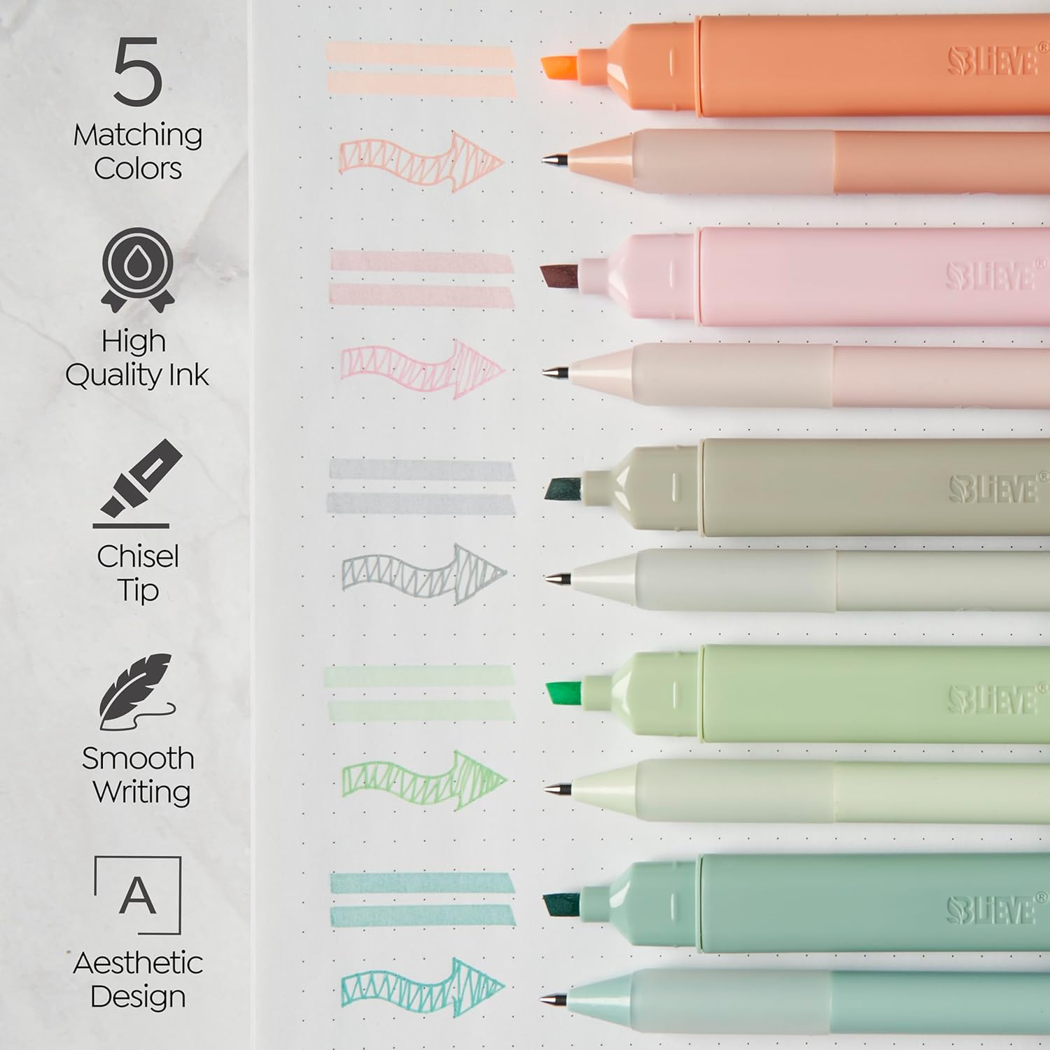 Bible Highlighters And Pens No Bleed, Chisel Tip & Rollerball Pens, Multicolor Ink, Comfort Grip & Fast Dry, Cute