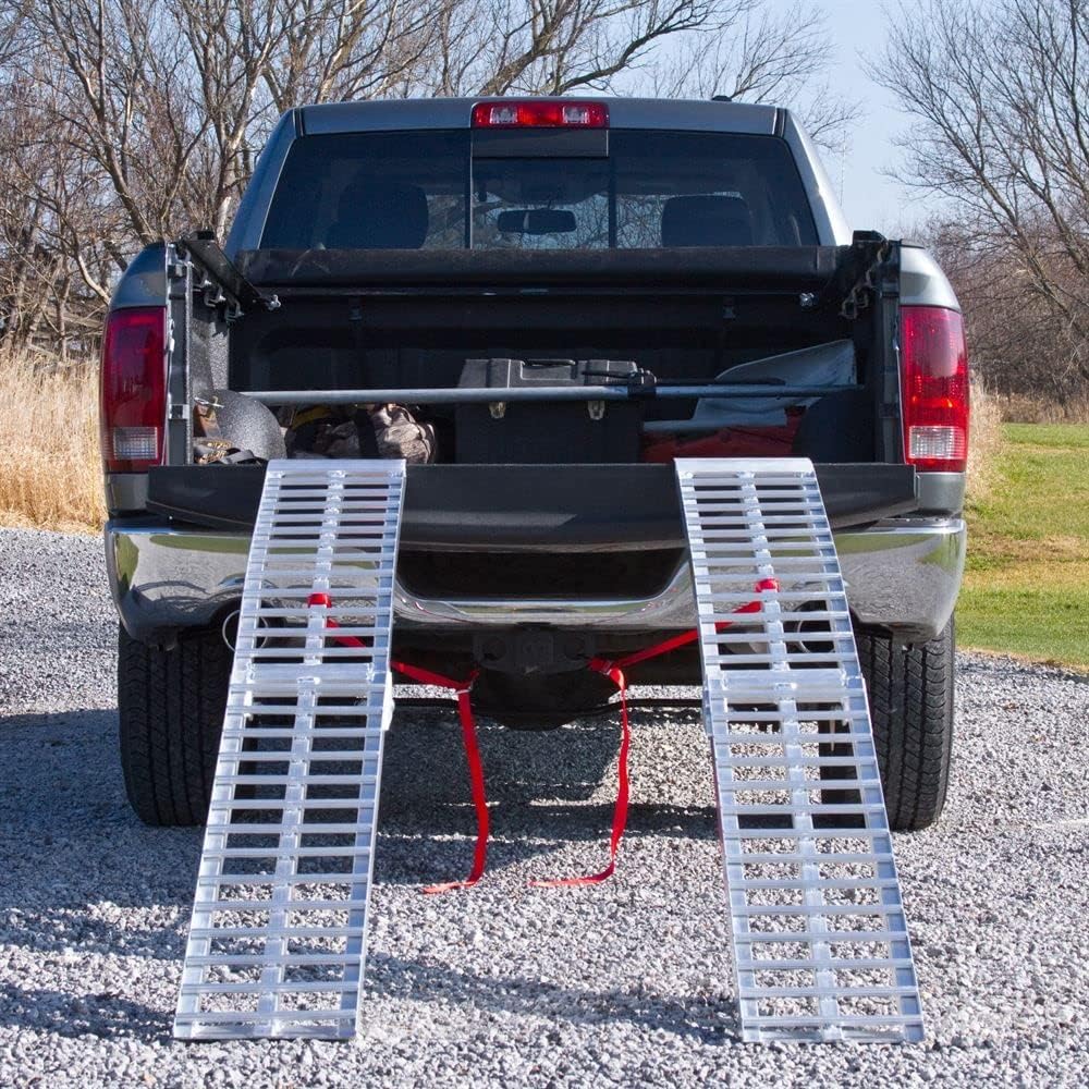 7' 5" ATV Loading Ramps, 3,000 lb, for Pickup Truck Bed/Trailer, Black Widow