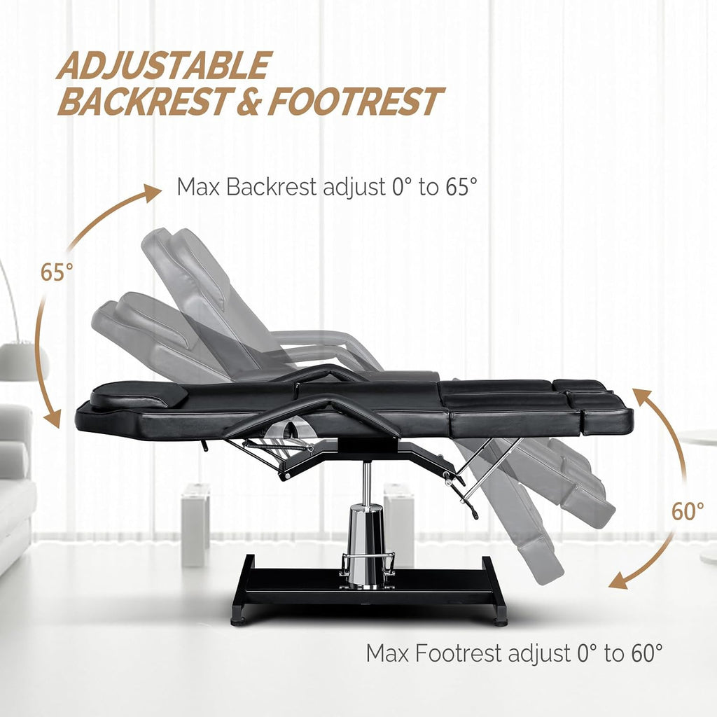 Professional Tattoo Chair, Lash Chair Massage Table, Facial Bed with 2 Adjustable Split Legs, Esthetician Bed Table