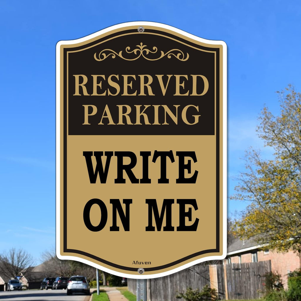 Reserved Parking Sign Custom Personalized Blank Write-On Metal Business 18" x 12" Sturdy Rust Aluminum Weatherproof