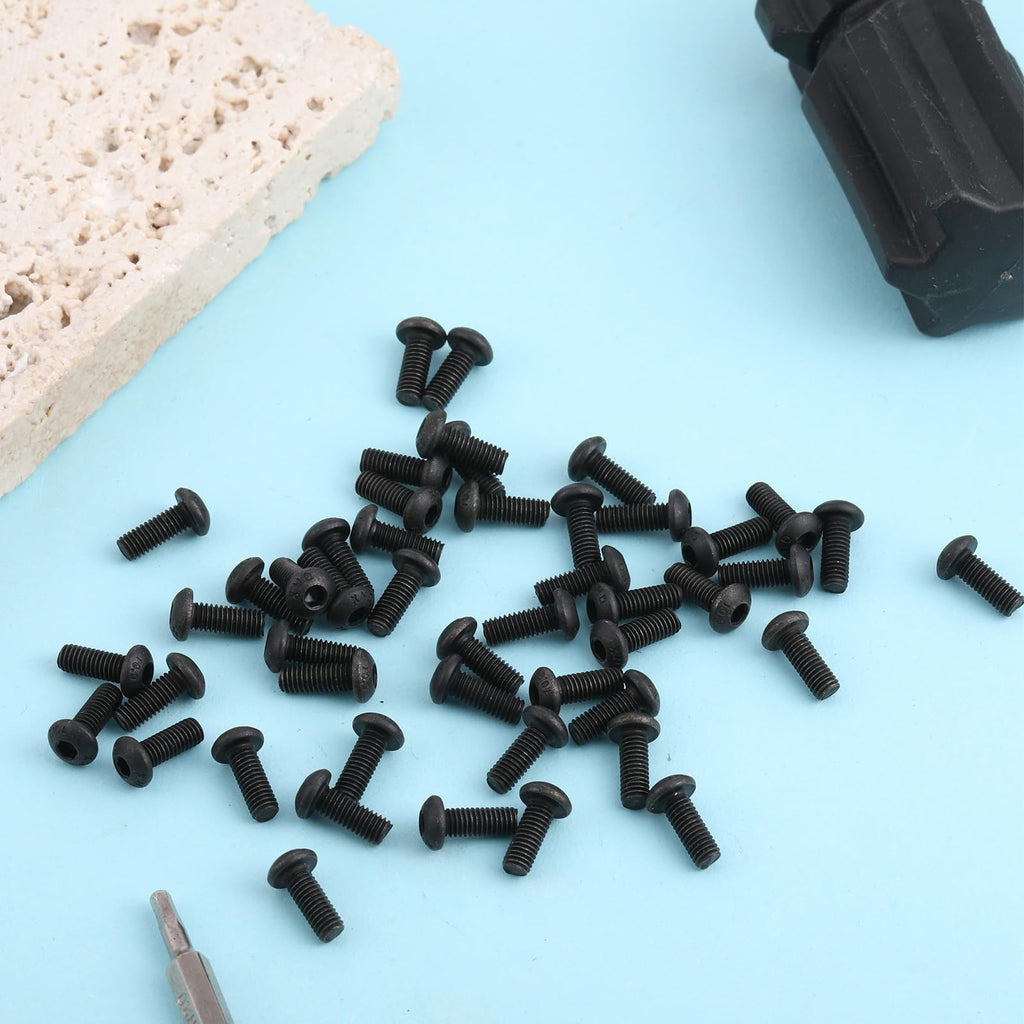 100 Pcs M3 x 8mm Hex Socket Button Head Cap Screws Bolts