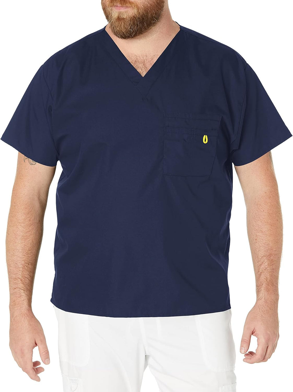 WonderWink unisex-adult Big The Alpha Unisex V-Neck Scrub Top, Navy, 4X-Large