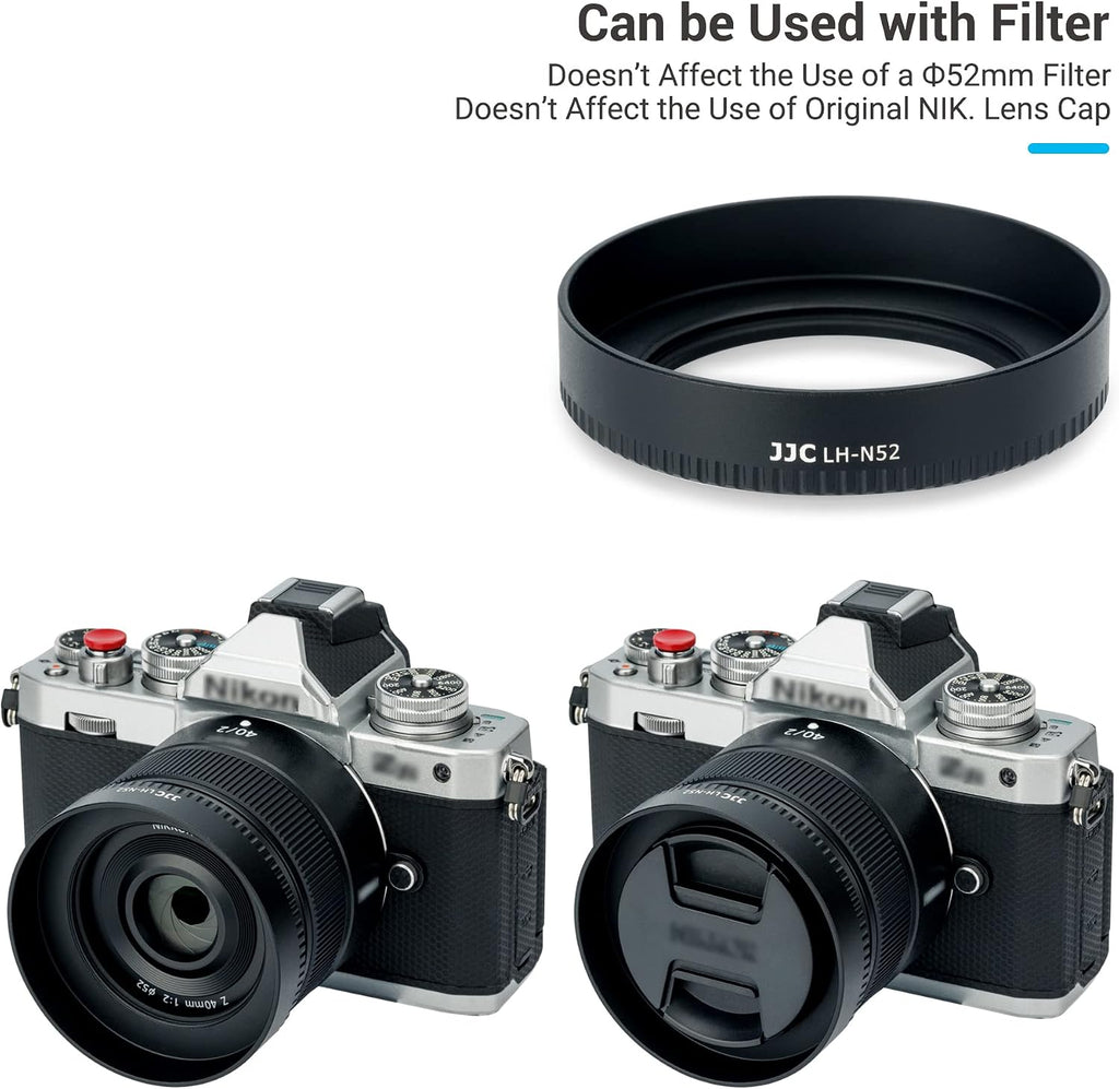 Metal Screw-in Lens Hood Shade for Nikon NIKKOR Z 40mm f/2 Lens and NIKKOR Z 28mm f/2.8 Lens on Nikon Z30 Z50 Z fc Z6