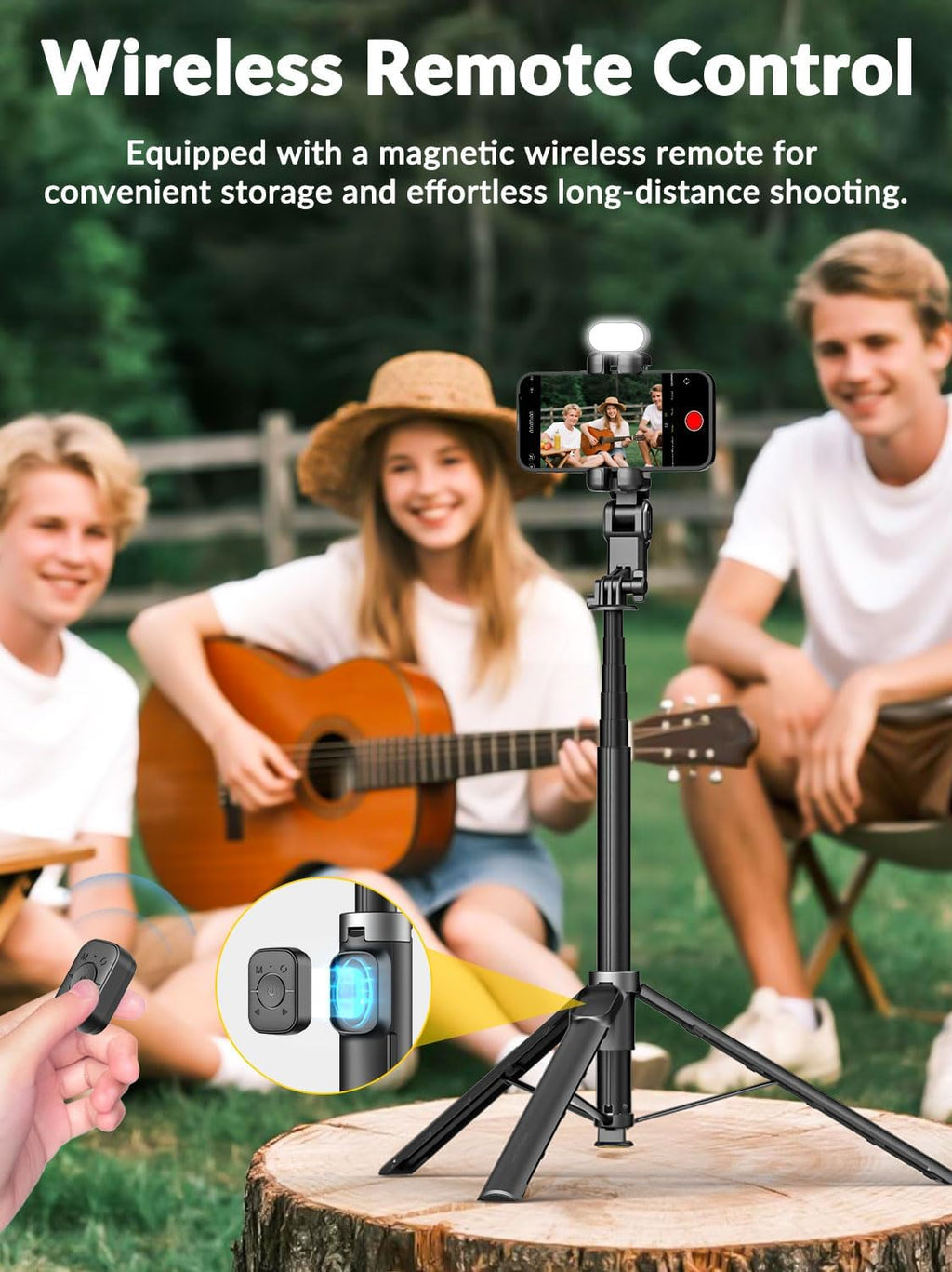 M3Pro 4-in-1 Smartphone Gimbal Stabilizer for iPhone, AI Tracking | Auto-Open Tripod, No App AI Face Tracking, RGB