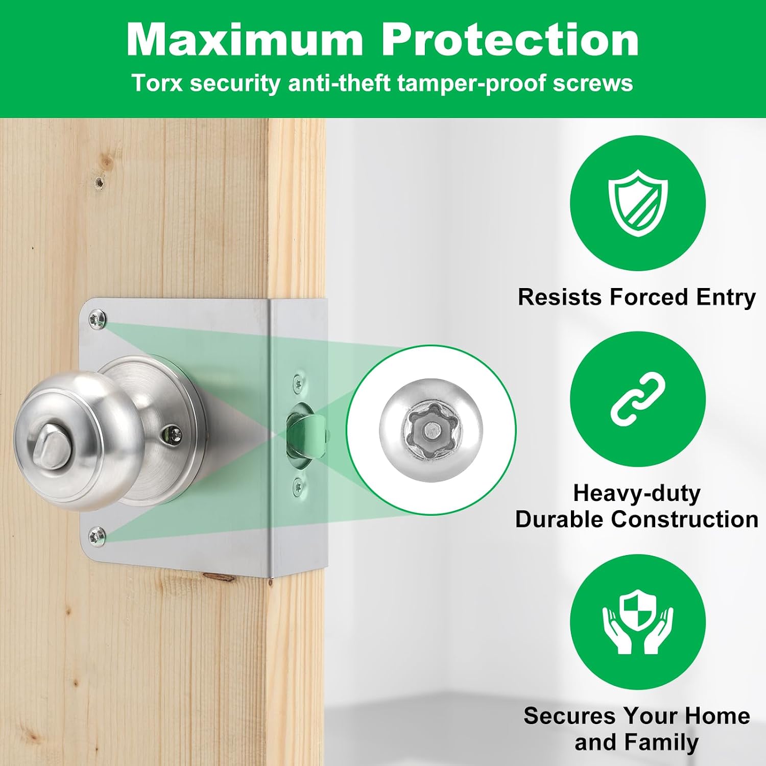 MP9454 Reinforcement Plate & Strike Plate for 1-3/8" Doors, 2-3/8" Backset | Stainless Steel,Includes Door Strike