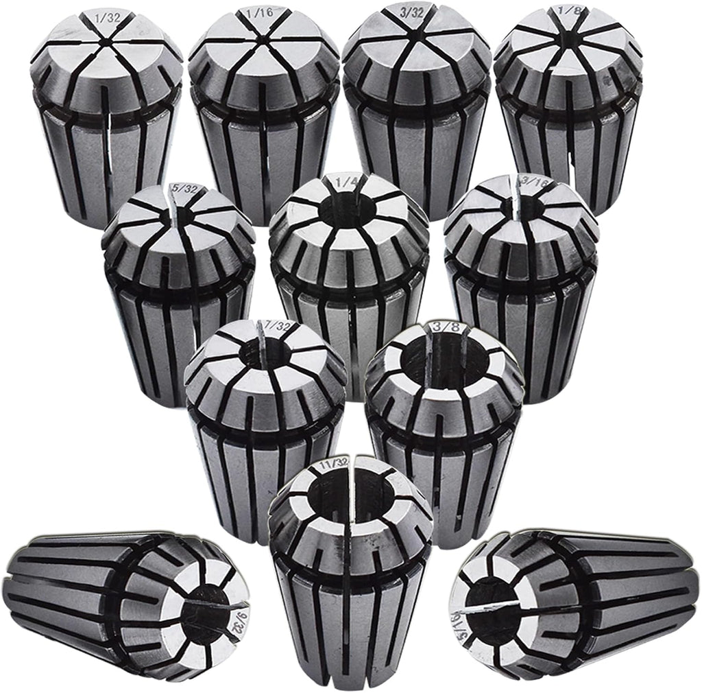 ER-16 Spring Collet Set 12 PCS 1/32-3/8 for CNC Super Precision Milling Lathe Tool Workholding Engraving