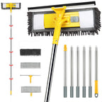 96" Long Handle Window Wall Cleaner Tool with Extension Pole,2 in 1 Large Window Squeegee with Cleaning Mop Tools Kit