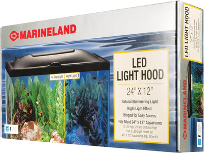 LED Aquarium Hood 24 in x 12 in, Hinged Fish Tank Cover