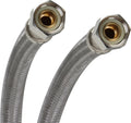 B6F16 Faucet Connector, Braided Stainless Steel - 3/8 Female Compression Thread x 3/8 Female Compression Thread