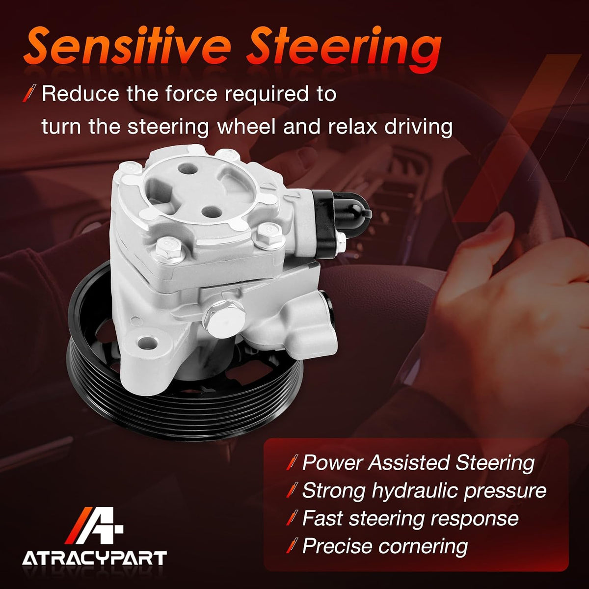 Power Steering Pump Compatible with 2006-2011 Honda Civic 1.8L L4