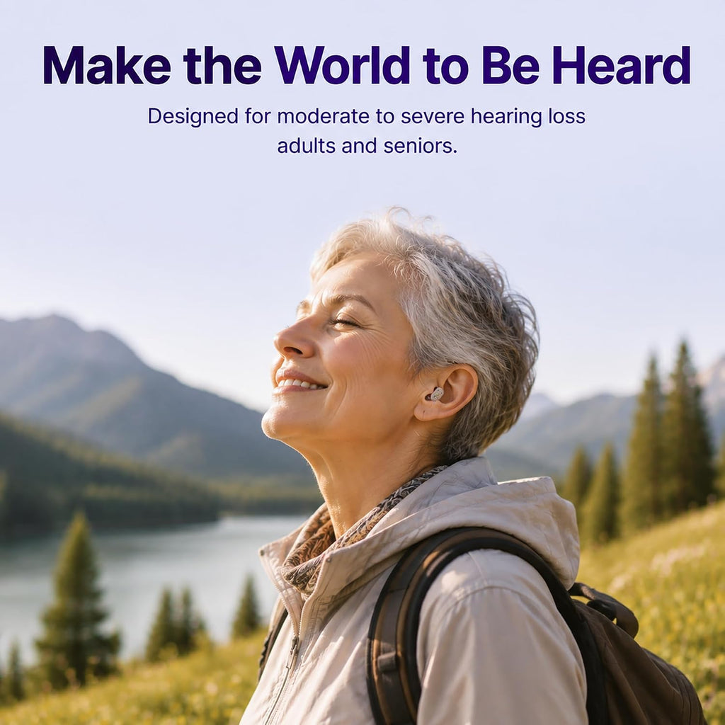 Hearing Aids for Seniors, Invisible Design for 35dB Louder & Clear Hearing