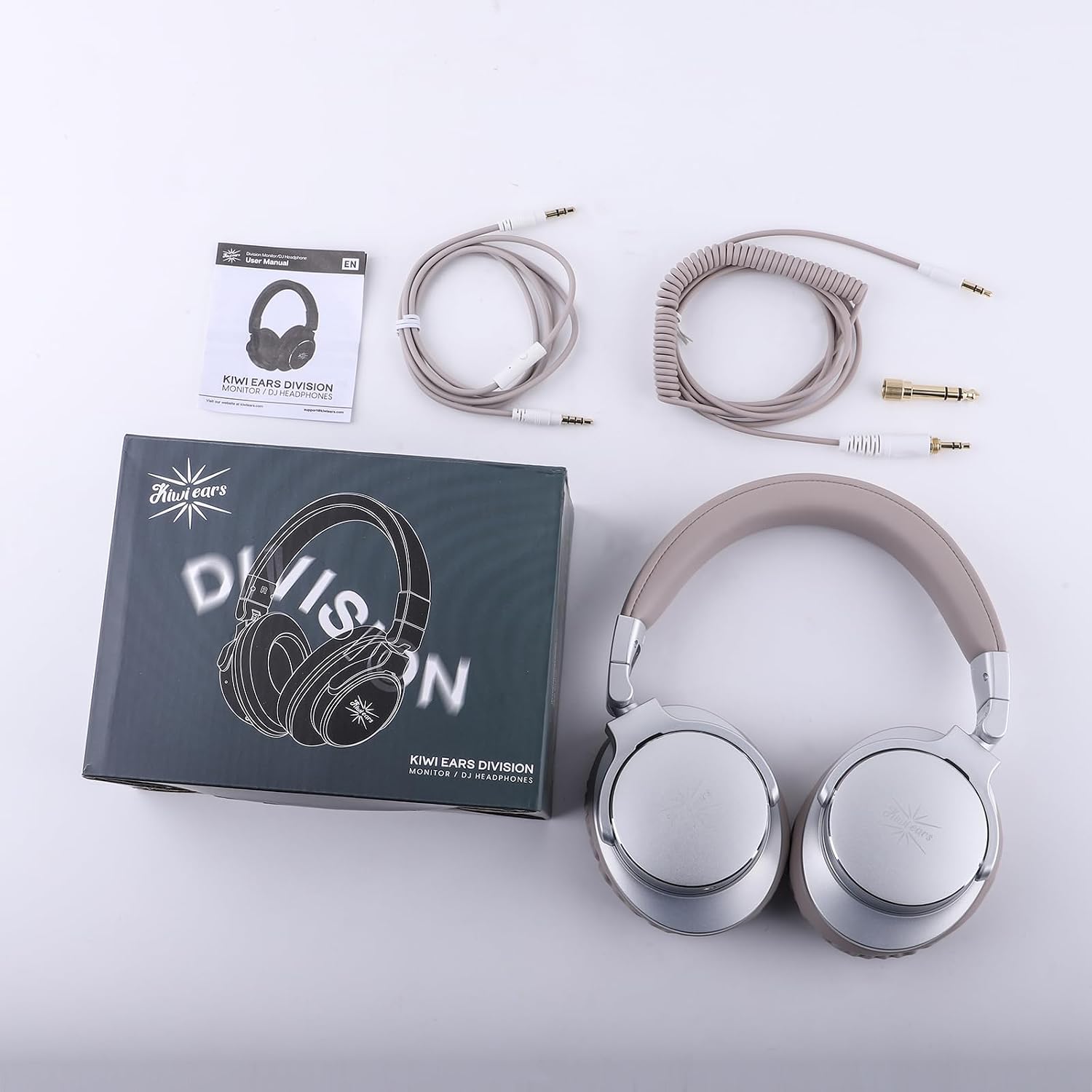 Kiwi Ears Division 40mm DD Driver DJ Studio Monitoring Headphones | Over-ear, DJ Head Phones with Dual 3.5mm to