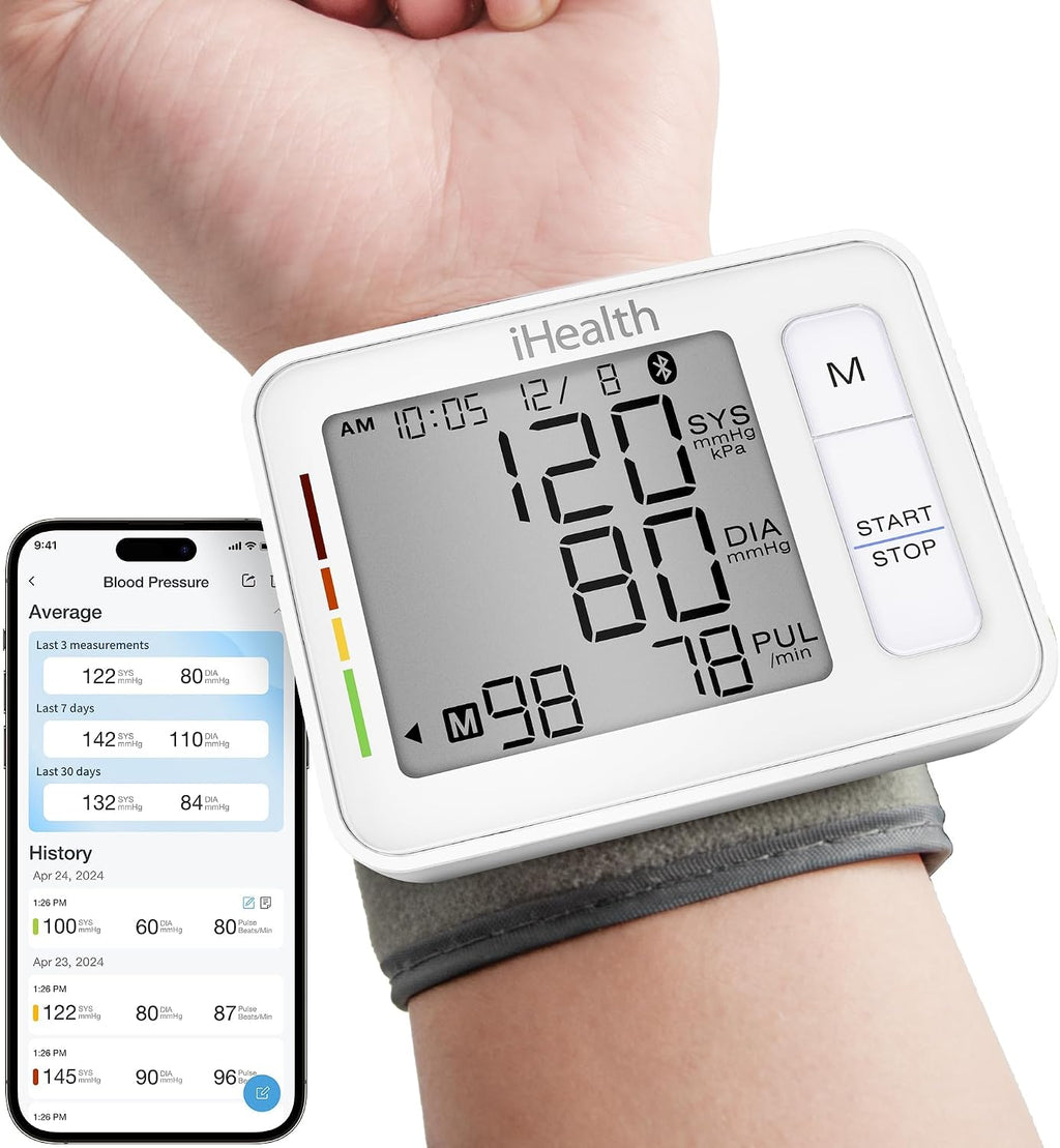 Push Wrist Blood Pressure Monitor, Portable BP Machine with App | Gentle Inflation, Effortless Data Syncing, Enhanced