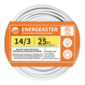 Energeaster Solid Indoor 14/3 NM-B Copper Cable with Ground 25FT, White