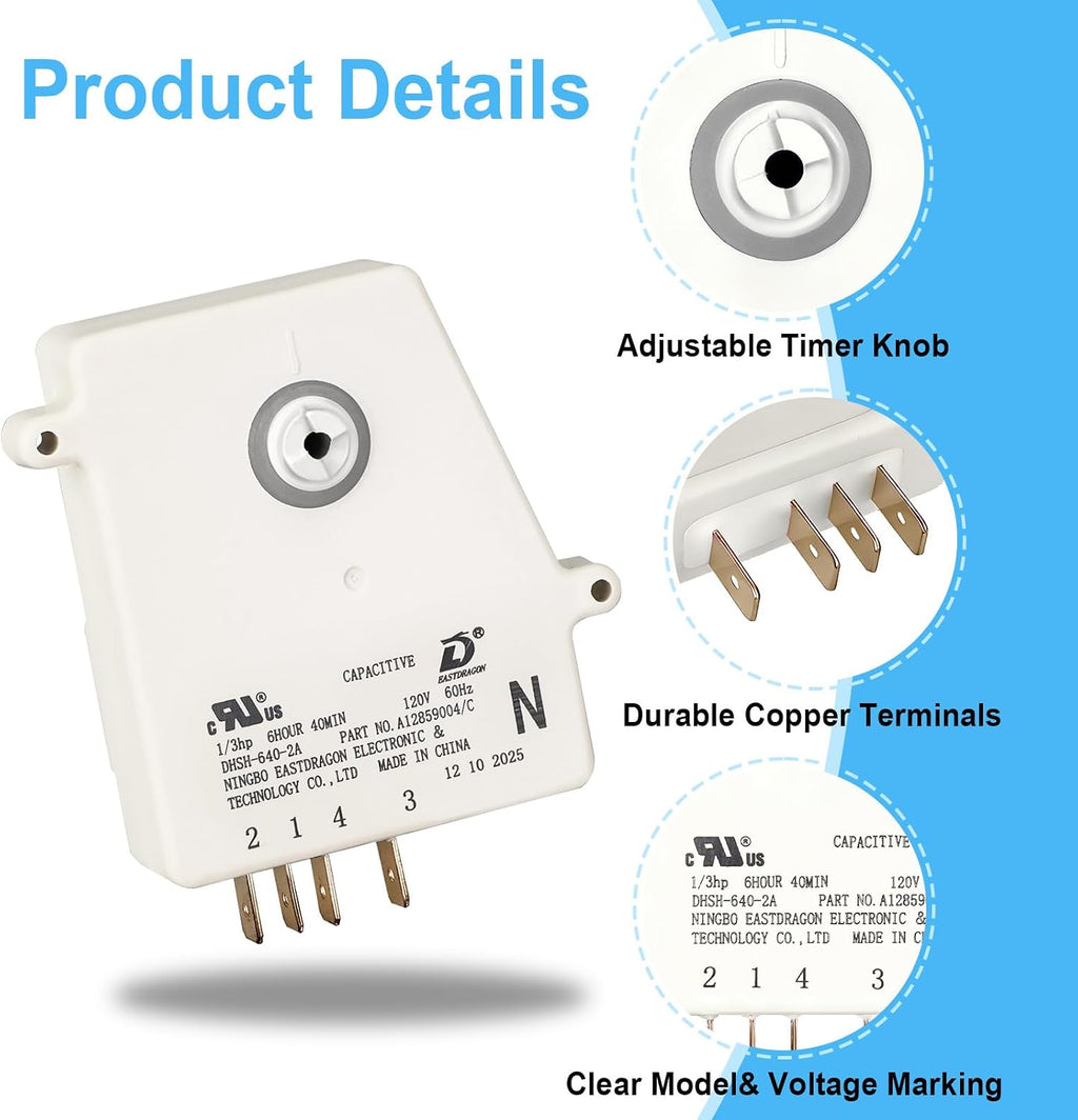5304526183 Refrigerator Defrost Timer Compatible with Frigidaire