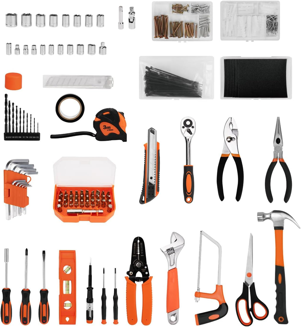 328-Piece Tool Set - Tool Kit Toolbox Storage Case with Drawer, General Household Hand Tool Kit Perfect for Home &