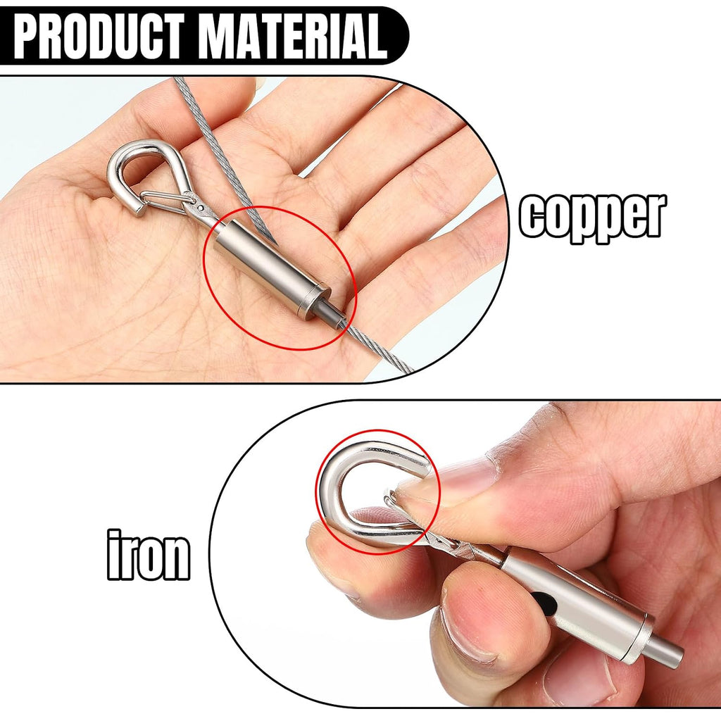 20 Pcs Portable Hook & Eye Turnbuckle Tension for 1/25-1/16 Galvanized /304/316 Stainless Steel Cable Rope Light