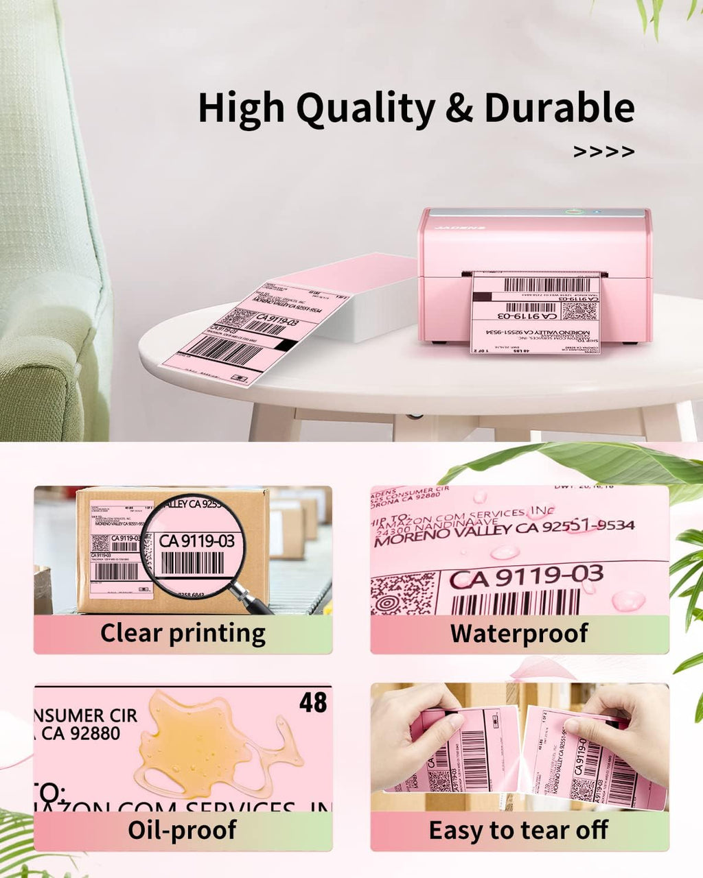 4X6 Thermal Direct Shipping Label Compatible with JADENS MUNBYN, IDPRT, Rollo, Postage Label Paper for Small