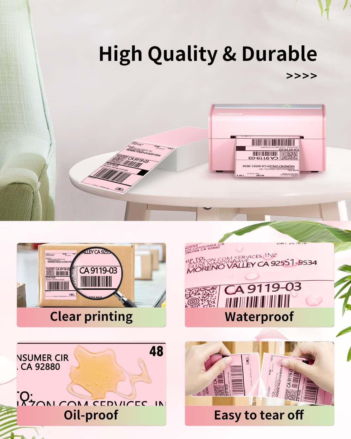 4X6 Thermal Direct Shipping Label Compatible with JADENS MUNBYN, IDPRT, Rollo, Postage Label Paper for Small