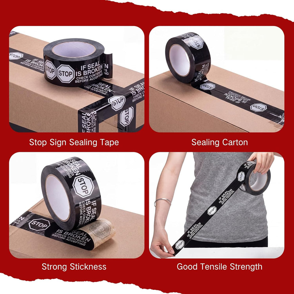 10 Rolls 2 Inch Security Packing Tape, Tamper Proof Tape, Black
