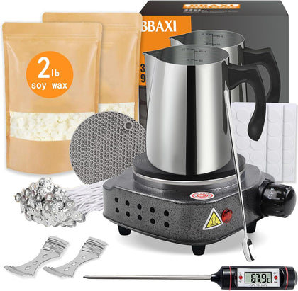 Candle Making Kit with Hot Plate for Melting Wax with 2lb Soy Wax | Candle Making Kit for Home Decor＆Gift,Wax Melter