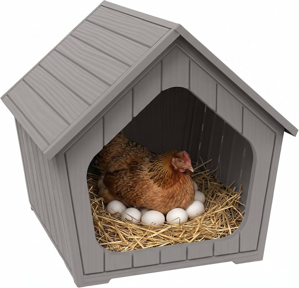 Outdoor Indoor Chicken Coop, Grey