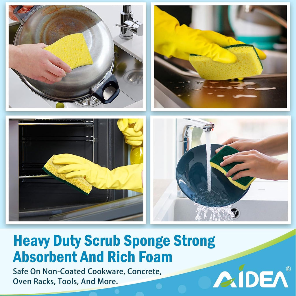 Sponges Kitchen, Heavy Duty Scrub Sponge-24Count, Sponges for Dishes