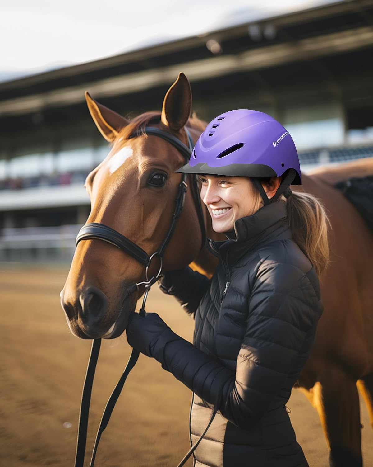 Equestrian Helmet, Breathable Horse Riding Helmet with Visor