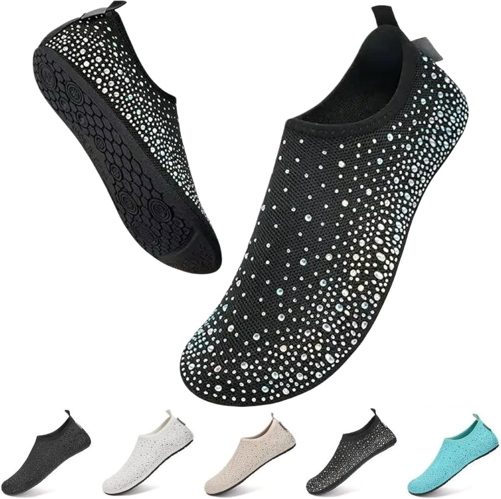 Womens Barefoot Water Shoes Quick-Dry Aqua Socks Slip-On Non Slip Beach Shoes Travel House Slippers Swim Surf Yoga